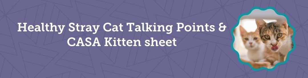 #2 - Healthy Stray Cat Talking Points & CASA Kitten sheet